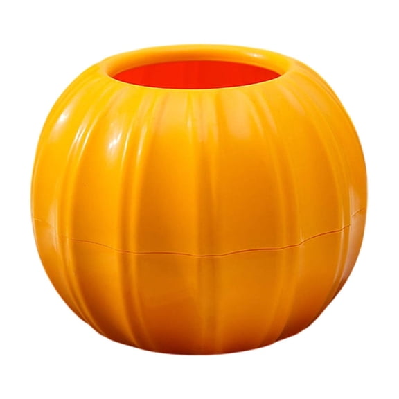 Sahpxhe Halloween Decorations Pumpkin Flower Pot, Originality Plastic Imitation Pumpkin Shape Vase Two Halves Splicing for Festive Home Party Decor Yellow