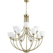 Transitional Twelve Light Chandelier-Aged Brass Finish Bailey Street Home 183-Bel-2534792