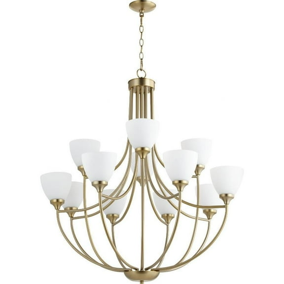 Transitional Twelve Light Chandelier-Aged Brass Finish Bailey Street Home 183-Bel-2534792