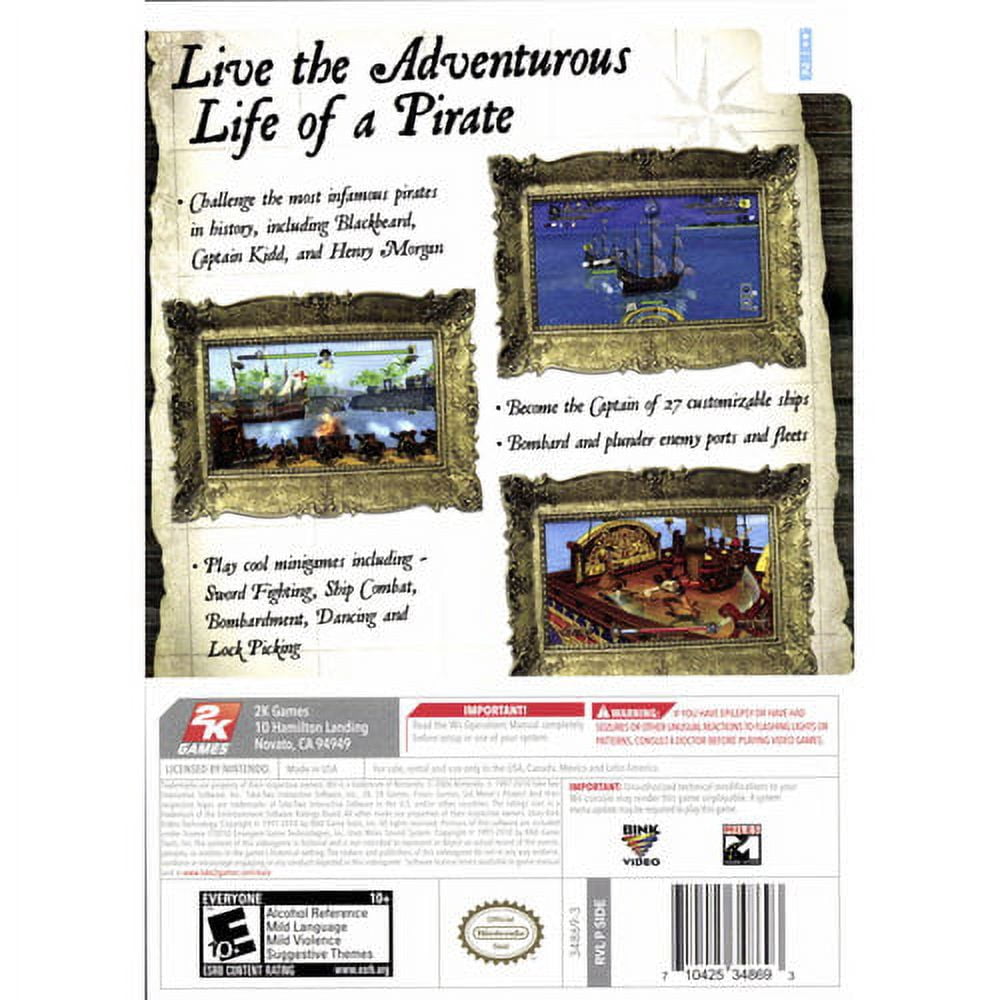 Take Two Wii Sid Meiers Pirates Video Game