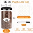 thumbnail image 4 of PeacePeo Plastic Jars with Lids, 16Pcs 32OZ Large Plastic Storage Jars with Black Leakproof Lids Cylinder Plastic Jars Container Reusable Clear Empty Jars for Home and Kitchen Organizing, 4 of 4
