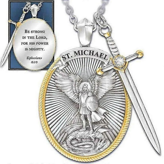 Catholic Patron Saint Pendant Michael St. Michael The Archangel Pendant Necklace