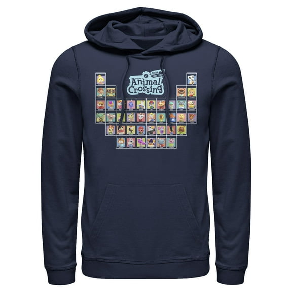 Men's Nintendo Animal Crossing New Horizons Periodic Table of Characters Pull Over Hoodie