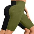 thumbnail image 4 of Yoga Shorts for Women, Audhol Women's Hip Lifting Fitness Pants with Textured Compression and Tight Fit High Waisted Peach Hip Yoga Shorts 2Pc Womens Workout Shorts Green L, 4 of 4
