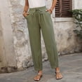 thumbnail image 6 of Manxivoo Women's cotton linen high-waisted wide-leg barrel pants (loose fit) for summer, with pockets, suitable for casual and home wear, 6 of 9