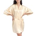 thumbnail image 1 of Tqcoqu Women Hot Fix Casual Solid Color Simulated Silk Home Clothing Robes, 1 of 6