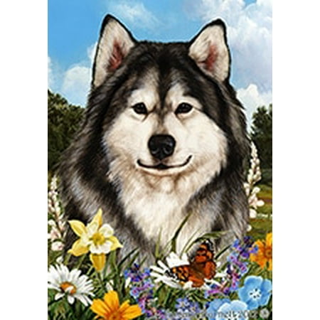 Alaskan Malamute - Best of Breed Summer Flowers Garden Flags