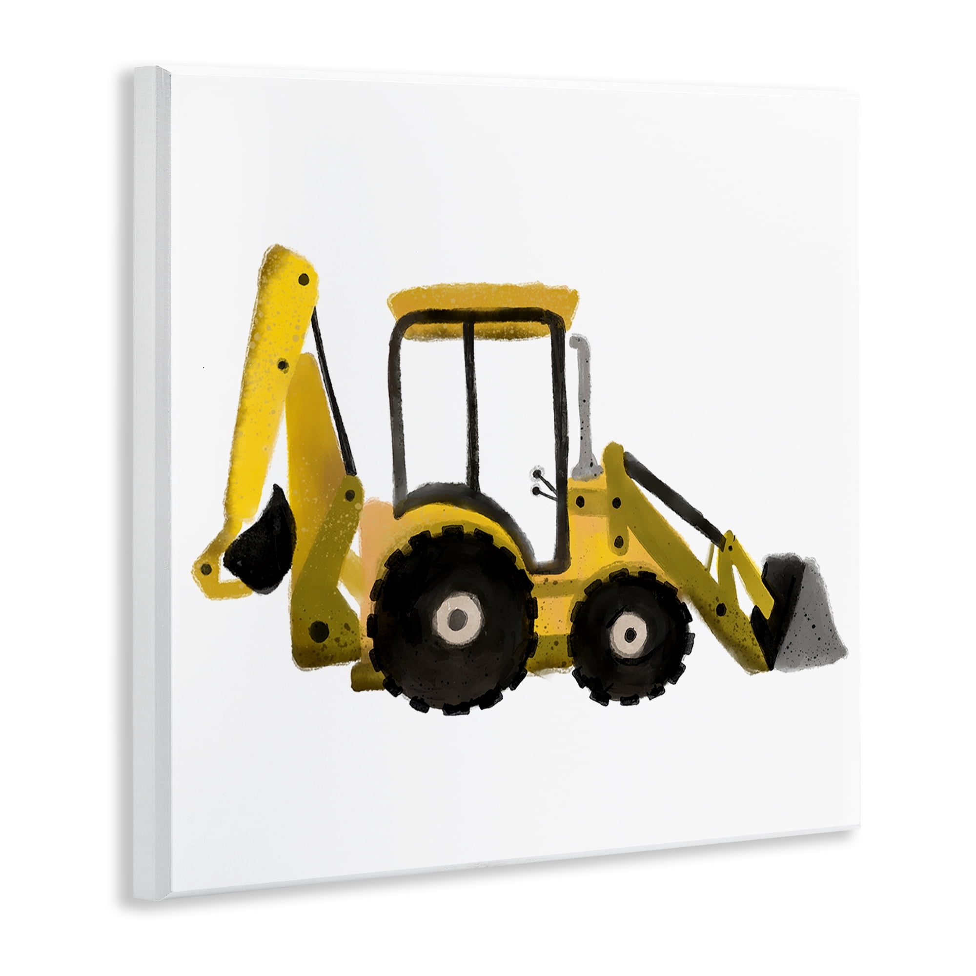 Stupell Industries Yellow Simple Bulldozer Transportation Painting Unframed Art Print Wall Art, 12 x 12