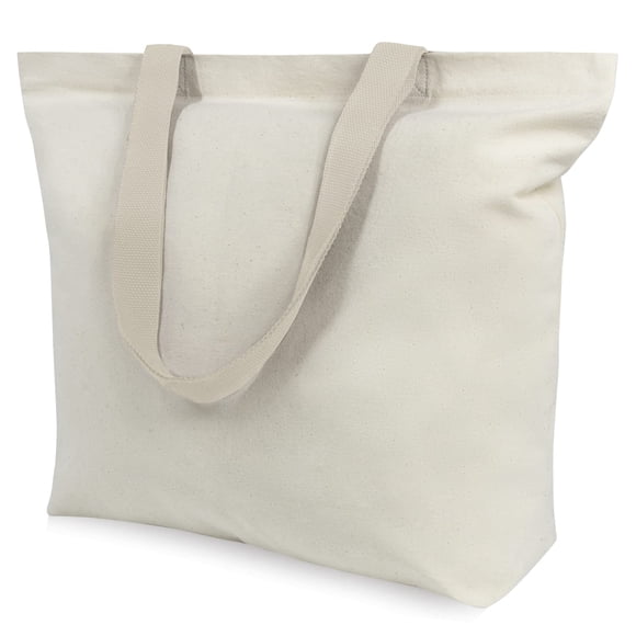 TOPDesign 12-Pack Canvas Tote Bags with Magnetic Snap, Reusable Grocery Shopping Bags, DIY Your Creative Designs