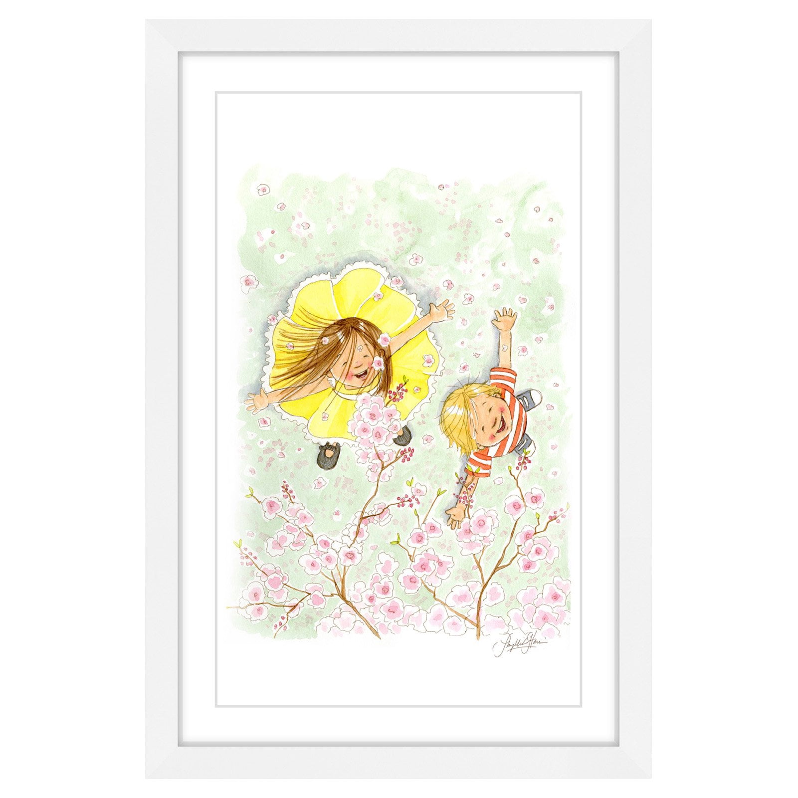 "Blossom Shower" Framed Painting Print