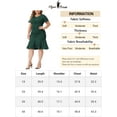 thumbnail image 6 of Unique Bargains Women Plus Size Ruffle Hem V Neck Short Sleeve Sequin Ruched Dresses 4X Dark Green, 6 of 6