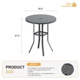 thumbnail image 2 of Vicllax Outdoor Round Bar Table Metal Modern Style for Porch Garden Balcony (Diameter 35.4"), 2 of 7