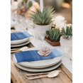 thumbnail image 6 of nqOlkjepod Blue White Ombre Cloth Napkins Set of 8 Reusable Dinner Napkins, Modern Abstract Striped Lines Art Cocktail Napkin Washable Table Napkins for Wedding/Holiday Party/Baby Shower 20"x20", 6 of 8
