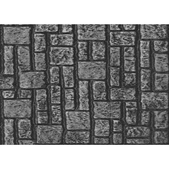 Ahgly Company Indoor Rectangle Patterned Battleship Gray Area Rugs, 5' x 7'