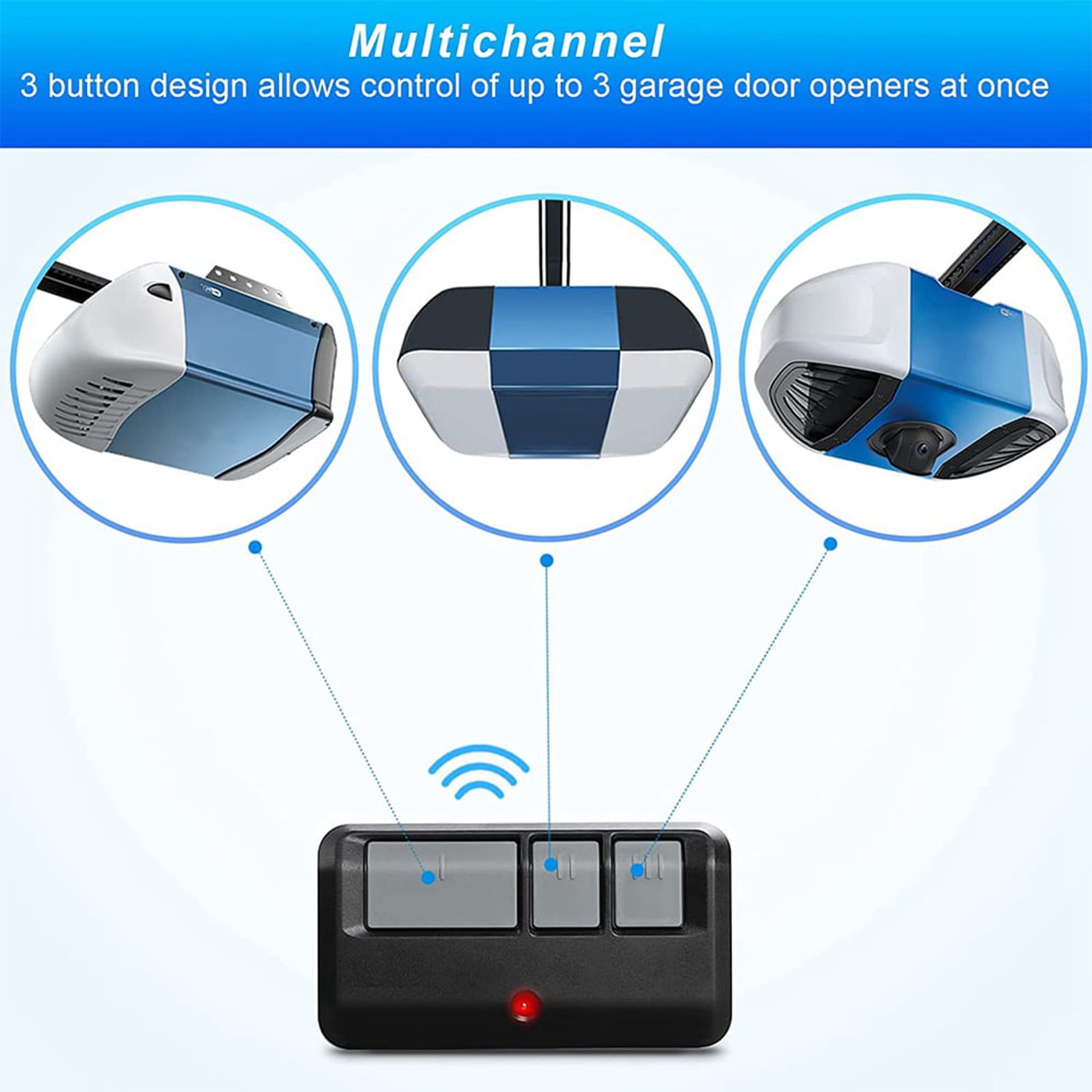Clearance! Garage Door Opener Remote Universal, Replacement for 3-Button Remote with Visor Clip