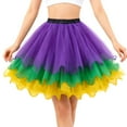thumbnail image 2 of Coerni Girls Tulle Ballet Dance Skirts Kids Princess Layer Sparkle Ruffled Tiered Bubble Shiny Flared Skater Skirt A Line Skort, 2 of 4