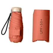 Protection Umbrella with Case for Men and Women Sturdy Orange