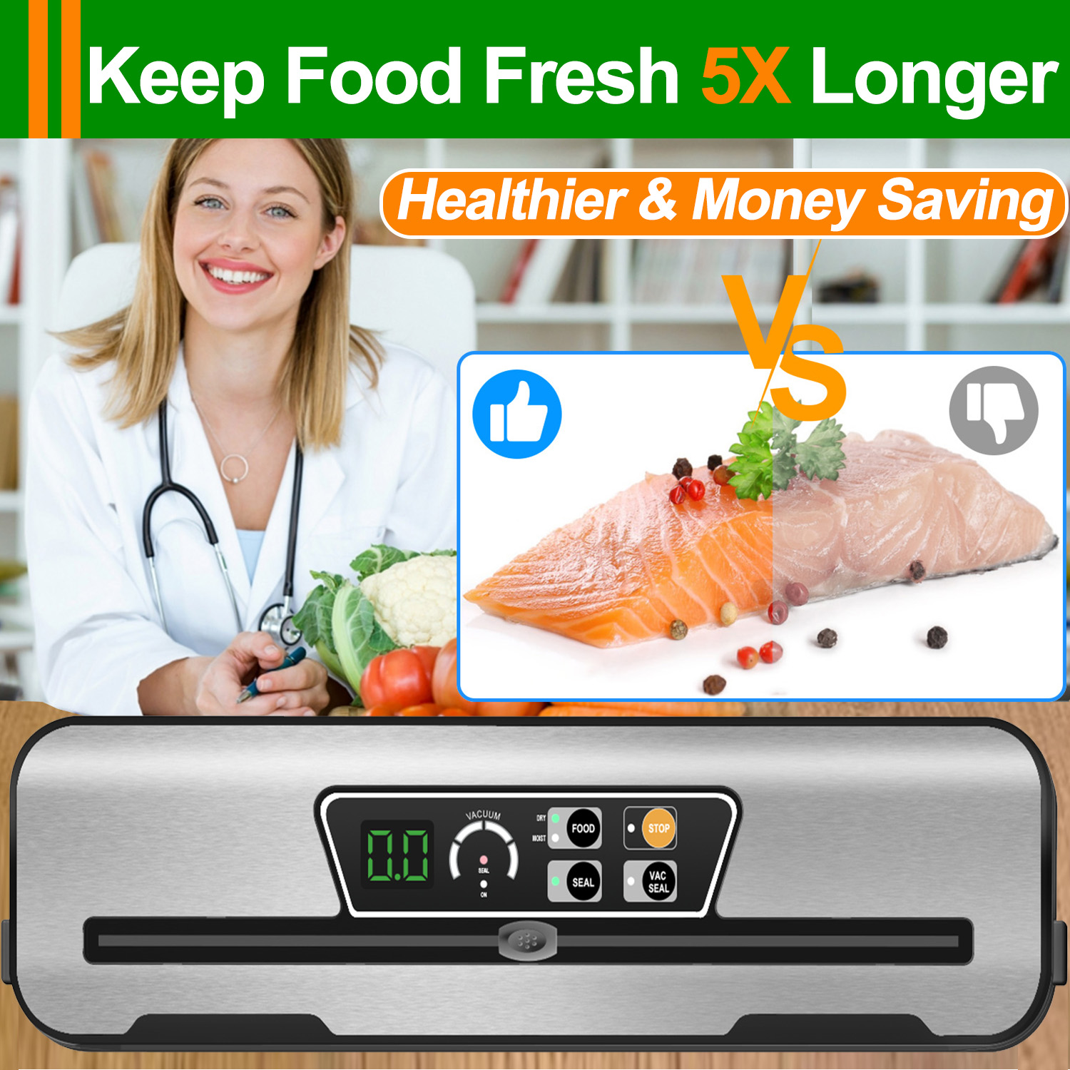 Camkey Food Vacuum Sealer Machine with Bags photo 7