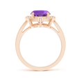 thumbnail image 2 of ANGARA Natural 2.7 Ct. Amethyst with Diamond Halo Ring in 14K Rose Gold for Women (Ring Size: 8), 2 of 8