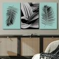 thumbnail image 2 of PixonSign Canvas Print Wall Art Set Palm Leaf & Plant Close-Up Display Floral Wilderness Photography Modern Art Rustic Relax/Calm Multicolor Black and White for Living Room, Bedroom - 16"x24"x3, 2 of 5