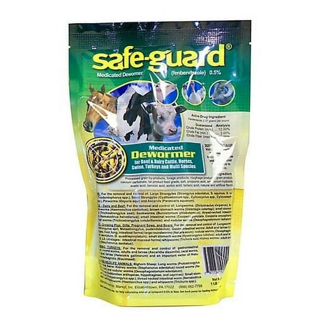 UPC: 0094922614827 | Safe-Guard Cattle Multi Species Wormer .5% 5 Pounds Alfalfa Based Pellets