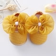 thumbnail image 3 of Gureui Newborn Infant Toddler Baby Girl Shoes, Solid Color Walking Shoes Footwear with Big Bowknot, 3 of 5