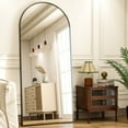thumbnail image 2 of Anyrose 31x71 Full Length Mirror Arched with Stand Aluminum Alloy Framed Floor Mirror,Black, 2 of 7