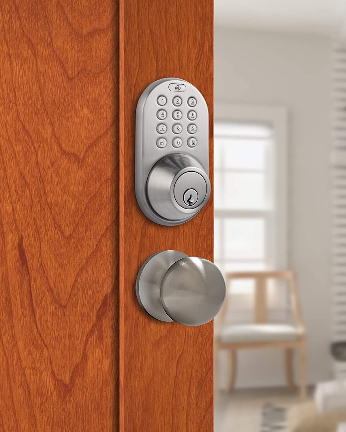 Keyless Entry Deadbolt and Door Knob Lock Combo Pack with Electronic Digital Keypad Satin Nickle