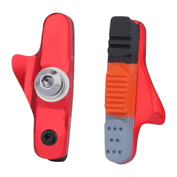 2 pastillas de freno para bicicleta de carretera, soporte para bloques delanteros y traseros, pastillas de freno de 55mm bloques de goma de Rojo Soledad Pastillas de freno de bicicleta