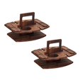 thumbnail image 1 of Oleegame 2PC Wooden Wine Rack Outdoor Portable Wine Rack Removable Fruit Table Wine Glass Rack Multi Layer Food Rack Brown, 1 of 9