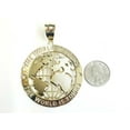 thumbnail image 2 of 10k yellow gold round globe planet earth world map pendant jewelry 2.26" 15.1g, 2 of 9
