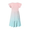 thumbnail image 4 of Gubotare Girl Dresses Girls Summer Spring Dress Floral Ruffle Cute Fancy Dress Casual Flowy Short Sleeve (Sky Blue,Size 5-6 Years), 4 of 5