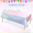 thumbnail image 2 of LAICAIW 6 Pack Iridescent Blue Plastic Tablecloth, Shiny Blue Disposable Laser Rectangle Table Covers, Blue Holographic Foil Tablecloth Party Decorations for Birthday Bridal Wedding Christmas, 40 x, 2 of 7