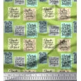 thumbnail image 1 of Soimoi Green Georgette Viscose Fabric Motivational Quotes Text Fabric Prints By Yard 42 Inch Wide, 1 of 3