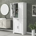 thumbnail image 2 of Bellemave White Tall Storage Cabinet with Adjustable Shelf Bathroom Cabinet with 1 Drawer and Storage Rack Large Freestanding Wood Cabinet Storage Organizer Floor Cabinet, White, 2 of 12