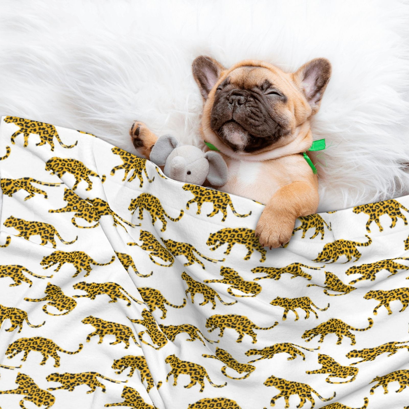 Naloa Leopard Print Dog Blanket, 3 Sizes Cat Blanket for Indoor Cats Large Medium Small Dog Gifts-Small