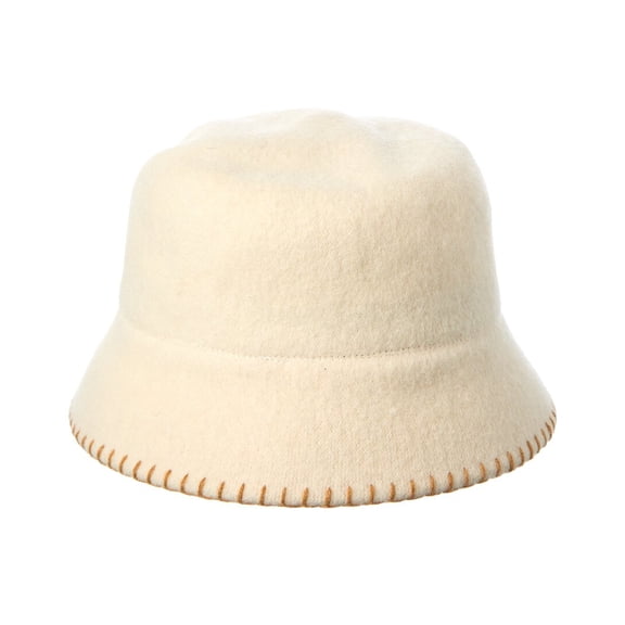 Bruno Magli Knit Felt Wool Bucket Hat, os, White