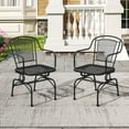 thumbnail image 4 of Gymax Patio Rocking Chairs Set of 4 w/ Metal Mesh Backrest & Seat Armrests Gentle, 4 of 10