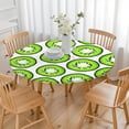 thumbnail image 3 of Kiwi Print Round Elastic Tablecloth - 100% Waterproof Fitted Table Cover with Windproof Elastic Edge, Scratch-Resistant Spill Proof Dining Tablecloth for Outdoor, Picnic, Parties, 3 of 5