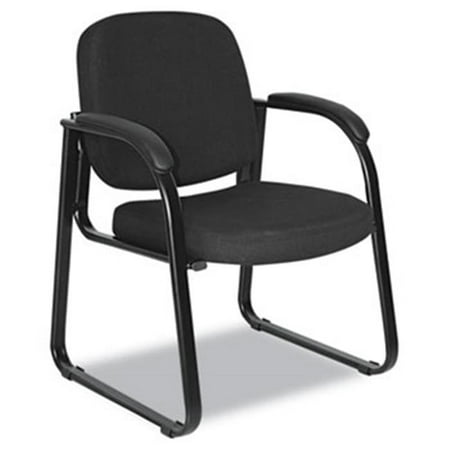 Durable Series Sled Base - Reception Lounge Series Sled Base Guest Chair, Black Fabric