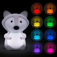 thumbnail image 4 of Luz Nocturna Para Dormitorio Infantil, Luz Nocturna De Zorro Multicolor Con Control Remoto Y Atenuación Táctil, Luz Nocturna Led Recargable Con 9 Colores, 4 of 5