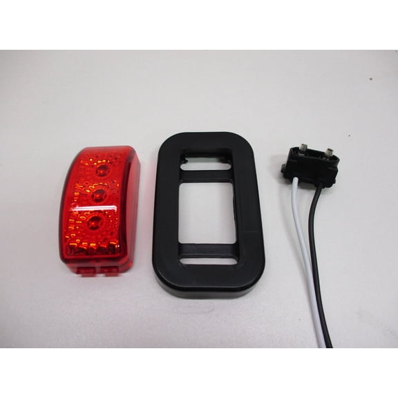 Red 3 LED 2.5" Truck Trailer RV Clearance Side Marker Light / Grommet Mount