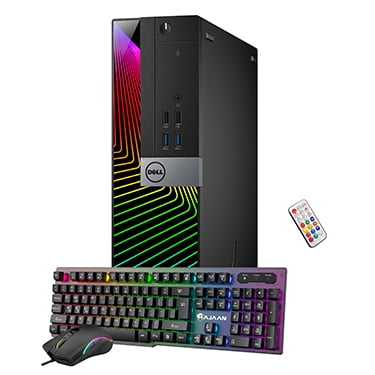 Custom Built RGB Lights Gaming PC - Dell OptiPlex SFF Computer Intel Core i7 6700 NVIDIA GeForce GT 1030 2GB 16GB RAM 1TB SSD Win 10 Pro WIFI - Refurbished