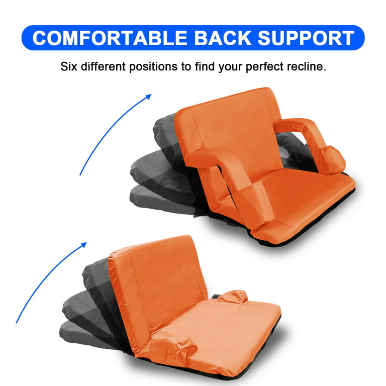 Stadium Seats Cushion for Bleachers with Strong Back Support, Folding  Bleacher Seat with 20In Wide Cushion, 4LBS Lightweight, 6 Reclining  Positions