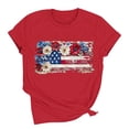 thumbnail image 4 of Womens American Flag Shirt USA Patriotic Crew Neck T-Shirt 4th of July Short Sleeve Tee, 4 of 7
