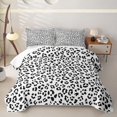 thumbnail image 2 of Erosebridal Camo Leopard Print Bed Spread Queen for Boys Girls, White Black Queen Coverlet Set, 3-Piece, 2 of 7