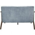 thumbnail image 3 of Lexicon Causeuse en Velours Bleu Gris et Noyer Foncé, 3 of 8