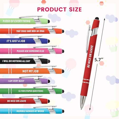 Funny Pens Sarcastic Ballpoint Pens for Adults Snarky Office Supplies for Coworker Women Men Work Colleague Favors 10 PCS