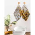 thumbnail image 2 of Farmhouse Sunflower Kitchen Dish Towels for Drying Dishes Set of 2, Vintage Daisy Butterflies Rustic Wood Waffle Weave Microfiber Hand Tea Bathroom Towels Quick Dry & Absorbent Towel 12x12, 2 of 7