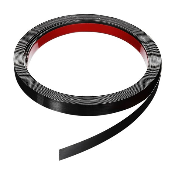 Uxcell 0.6" x 20ft Peel and Stick Metal Molding Wall Trim Strip Brushed Black